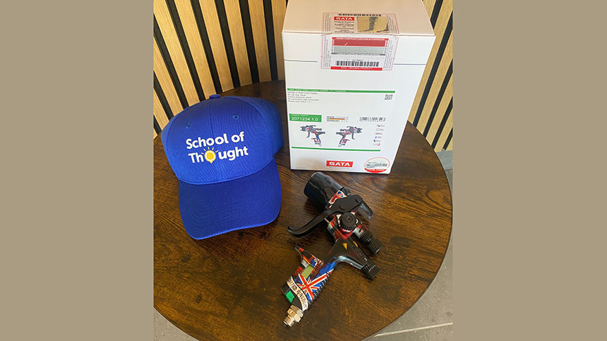 Apprentice Max McGowan's customised spraygun