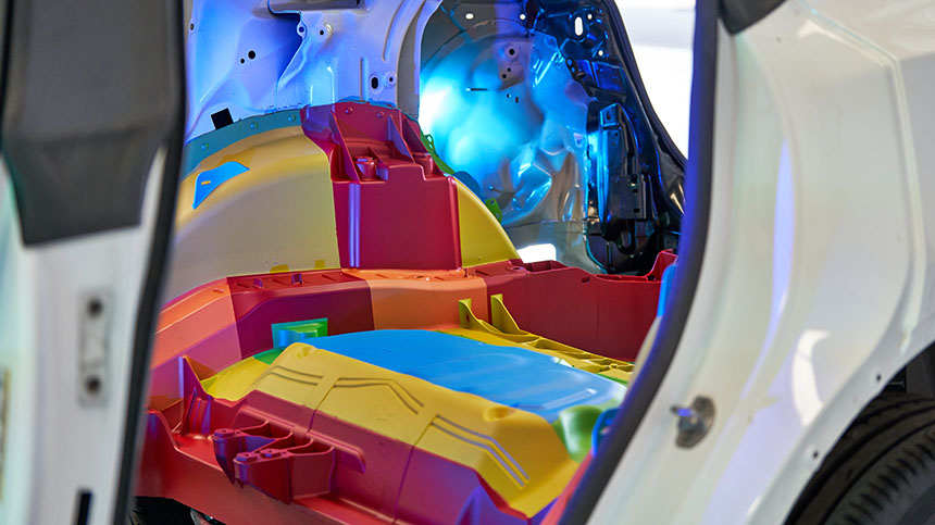 Thatcham Research Tesla mega casting study art