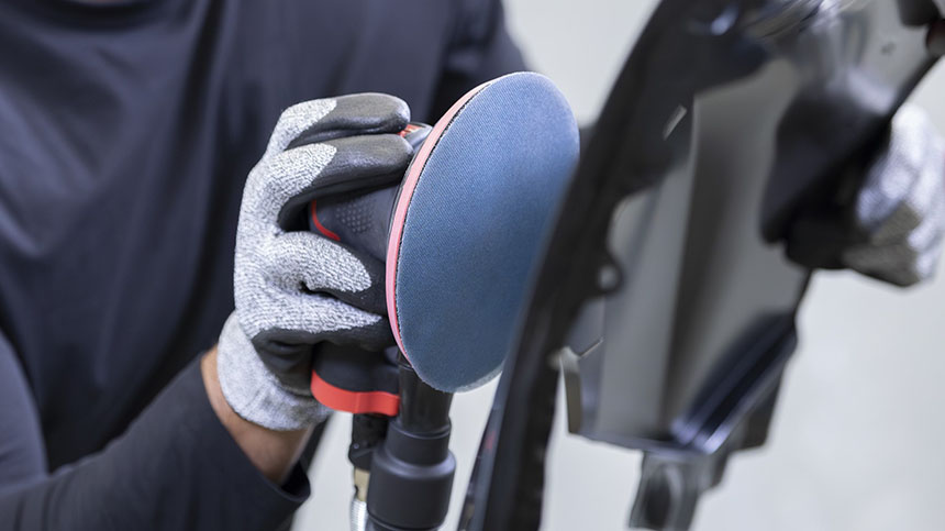 3M Hookit Blue Net Abrasives in action